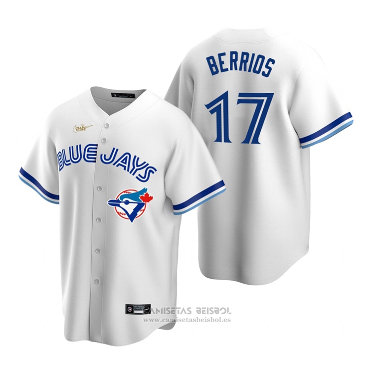 Camiseta Beisbol Hombre Toronto Blue Jays Jose Berrios Cooperstown Collection Primera Blanco Azul